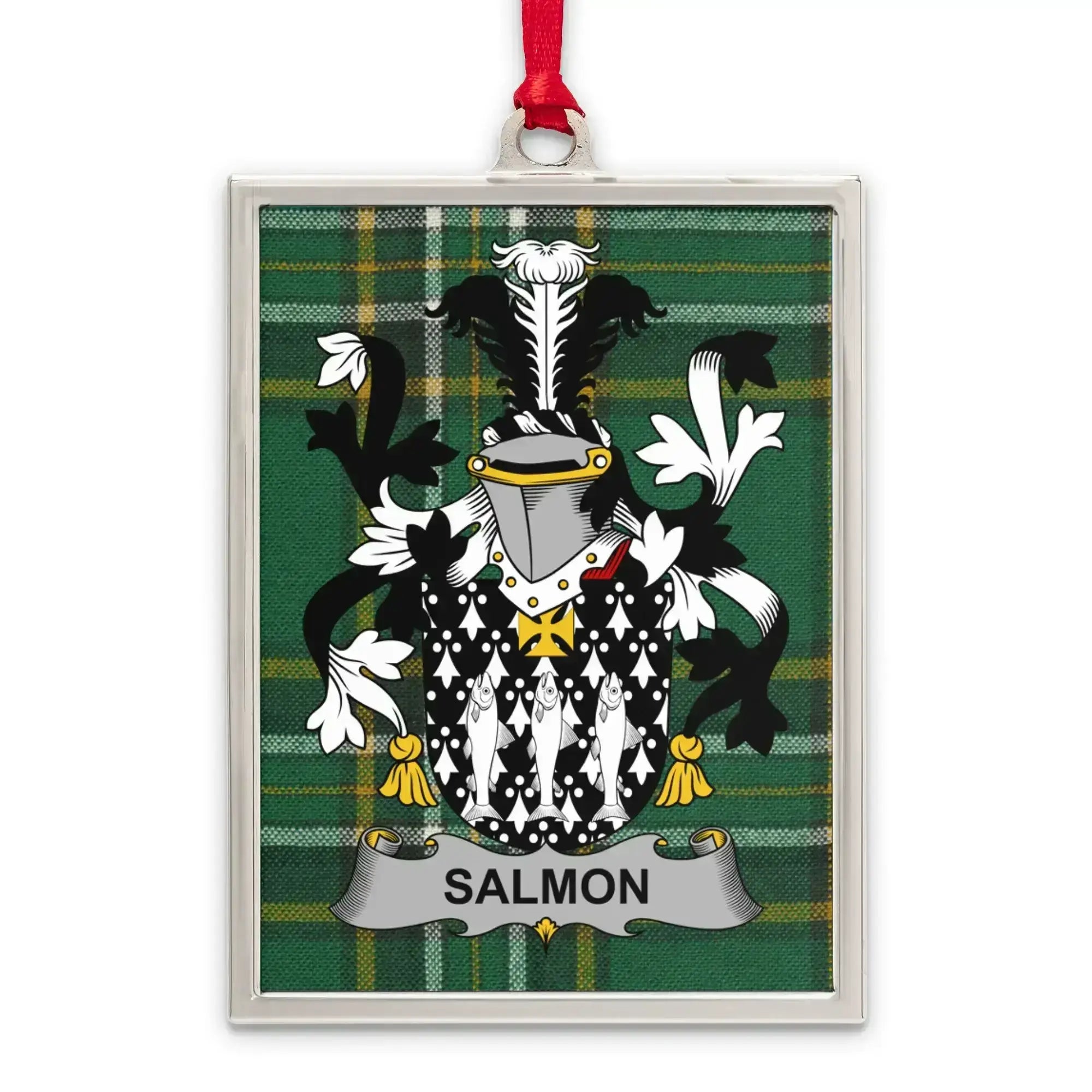 Salmon Family Crest Tartan Plaid Rectangle Ornament Product