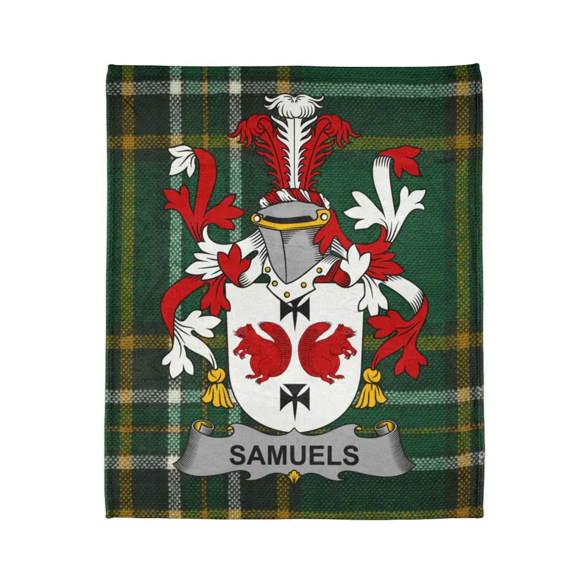 Samuels Family Crest Plaid Background Decorative Blanket