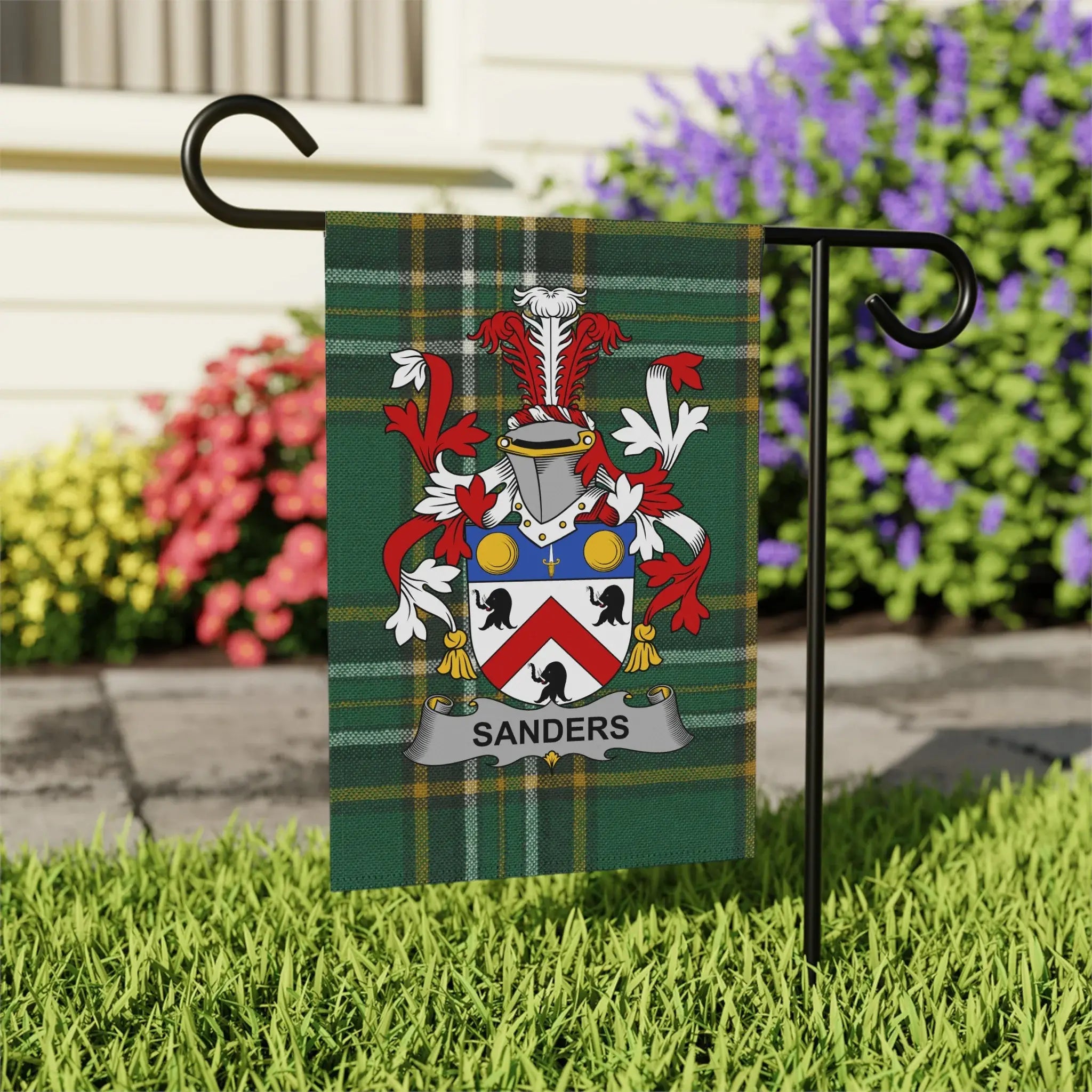 Custom Family Crest Sanders Garden Flag product
