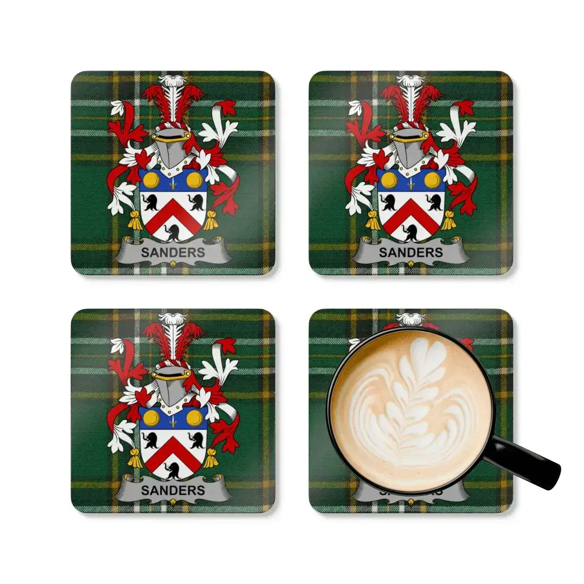 Sanders Personalized Family Crest Coaster Set product type