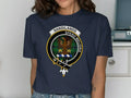 Sandilands Spero Meliora design navy blue shirt — clan crest print, unisex cotton fit