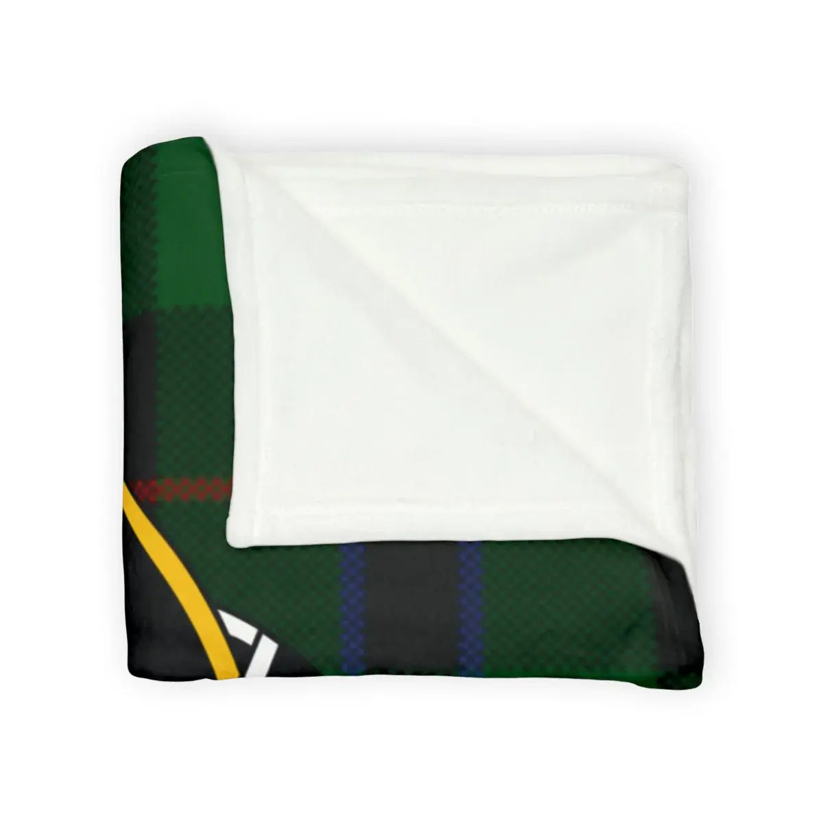Clan Sandilands Spero Meliora plaid tartan throw blanket — soft polyester with eagle crest print