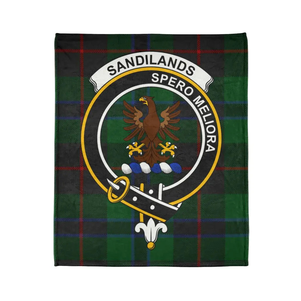 Sandilands Spero Meliora tartan throw blanket — full print detail, fade-resistant colour, 50" x 60"