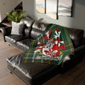 Sarsfield Family Crest Green Tartan Blanket Product