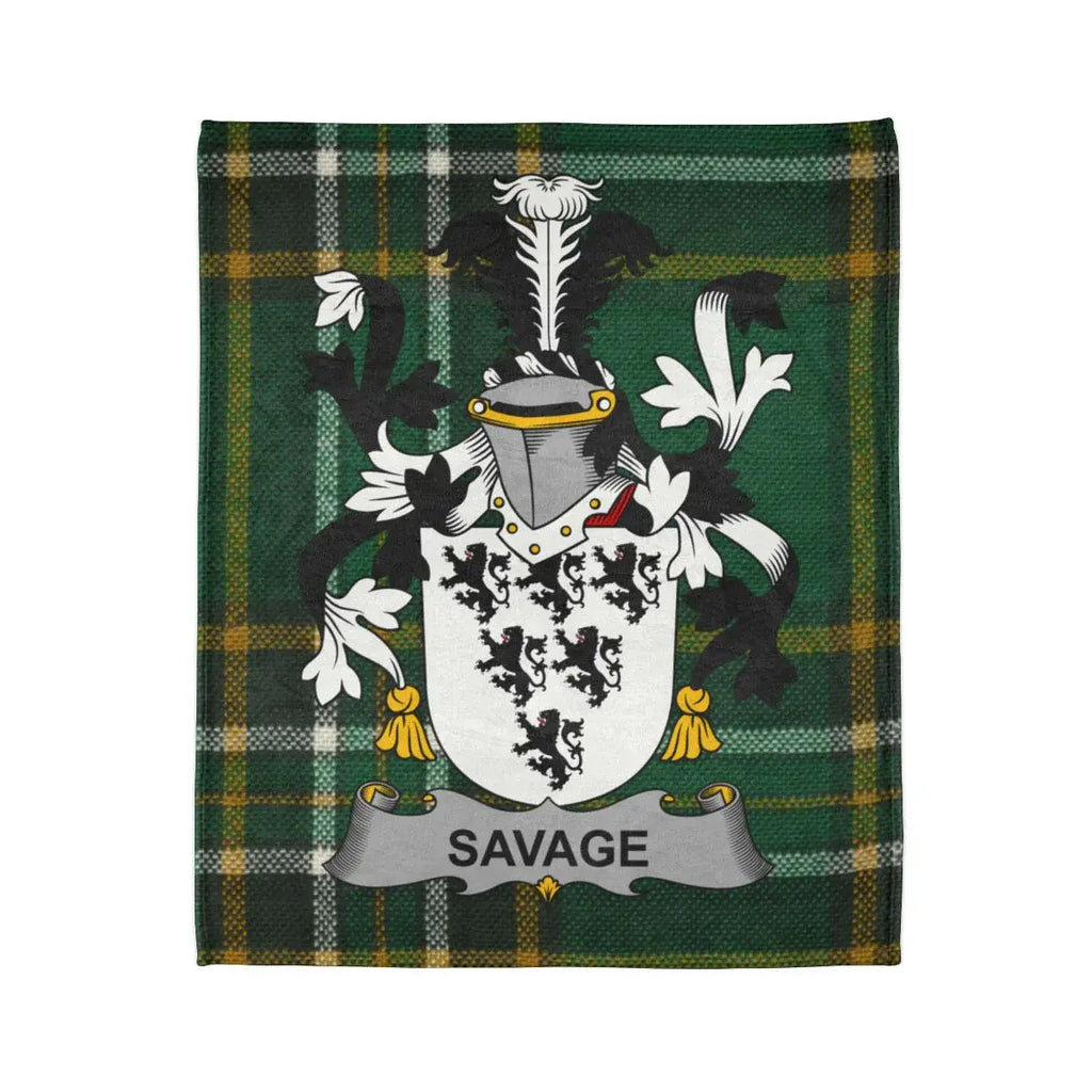 Custom Savage Family Crest Graphic Blanket