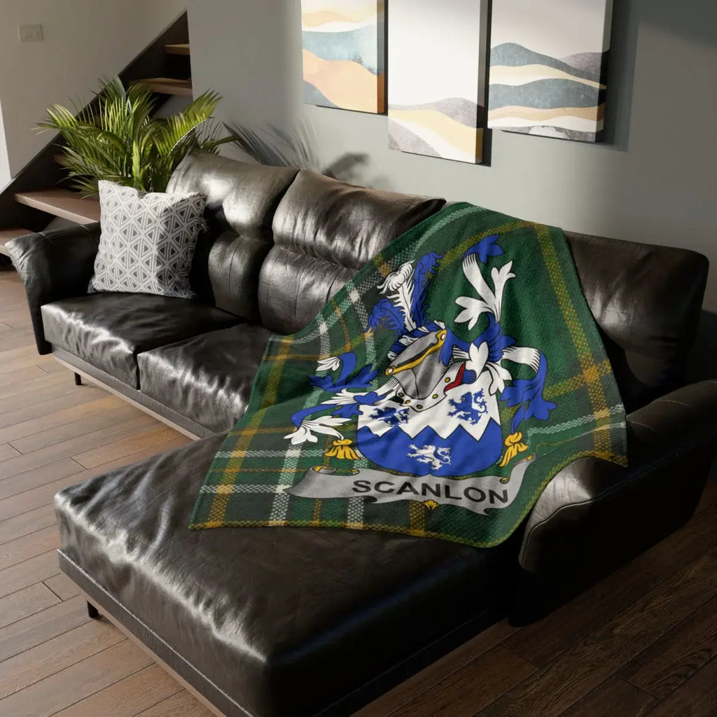 Scanlon Family Crest Throw Blanket for Living Room