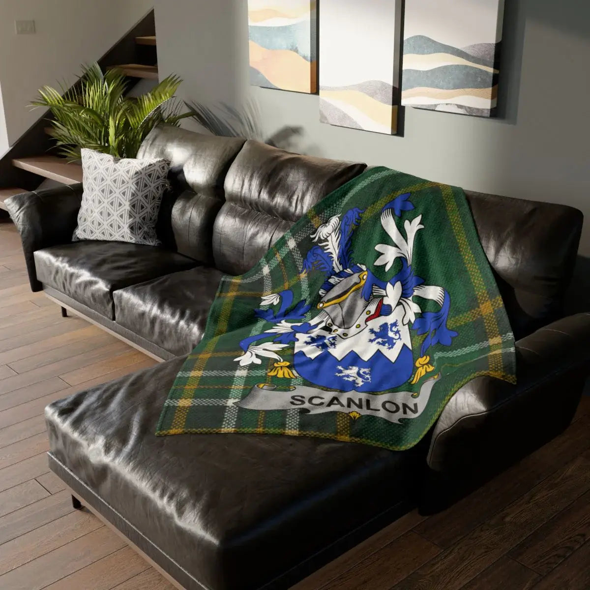Scanlon Family Crest Throw Blanket for Living Room