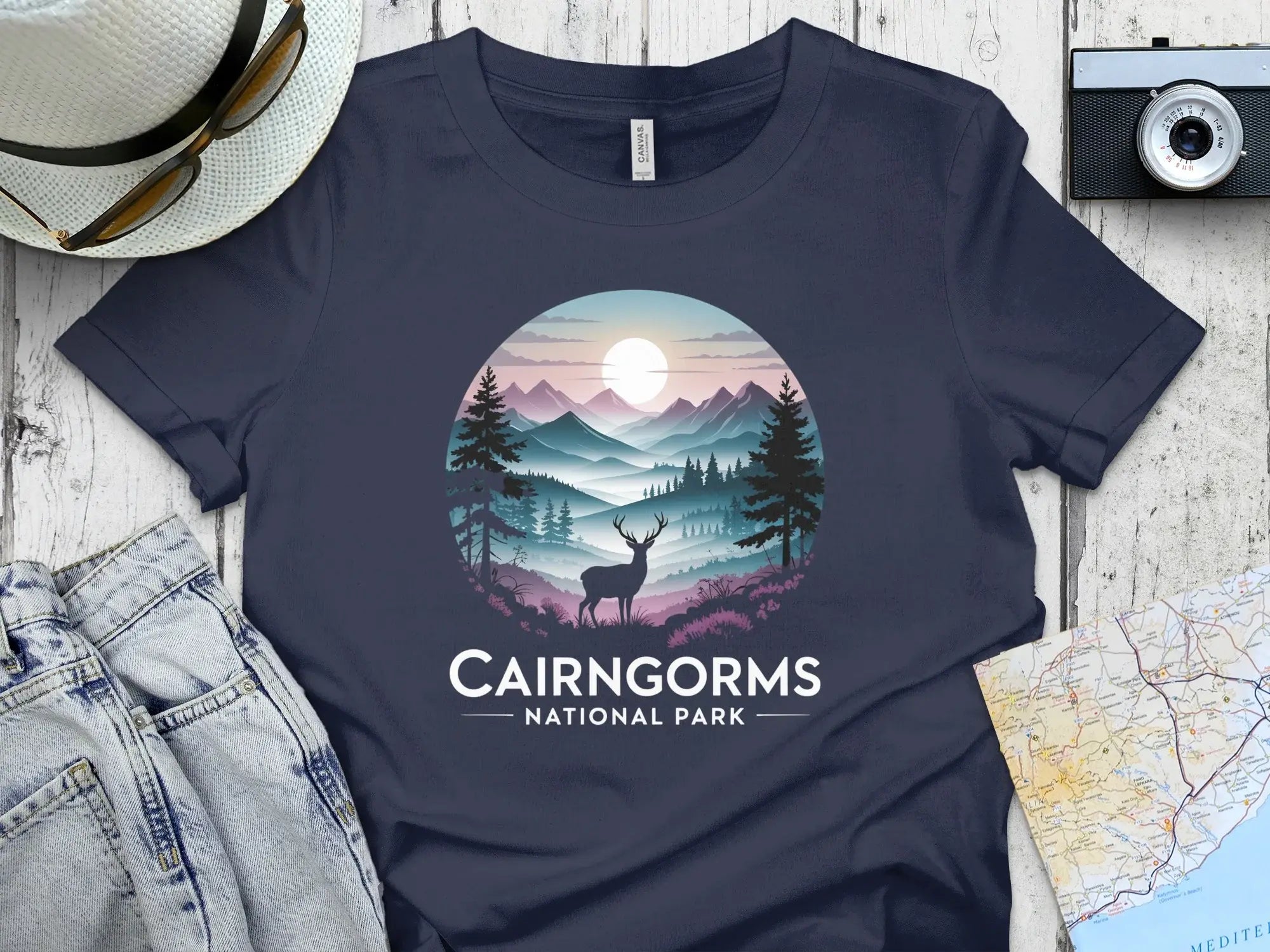 Cairngorms National Park Scenic Deer Graphic T-shirt product