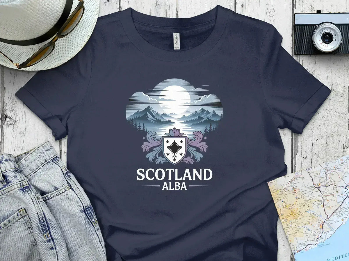 Scotland Alba Crest Dark Blue Graphic T-shirt