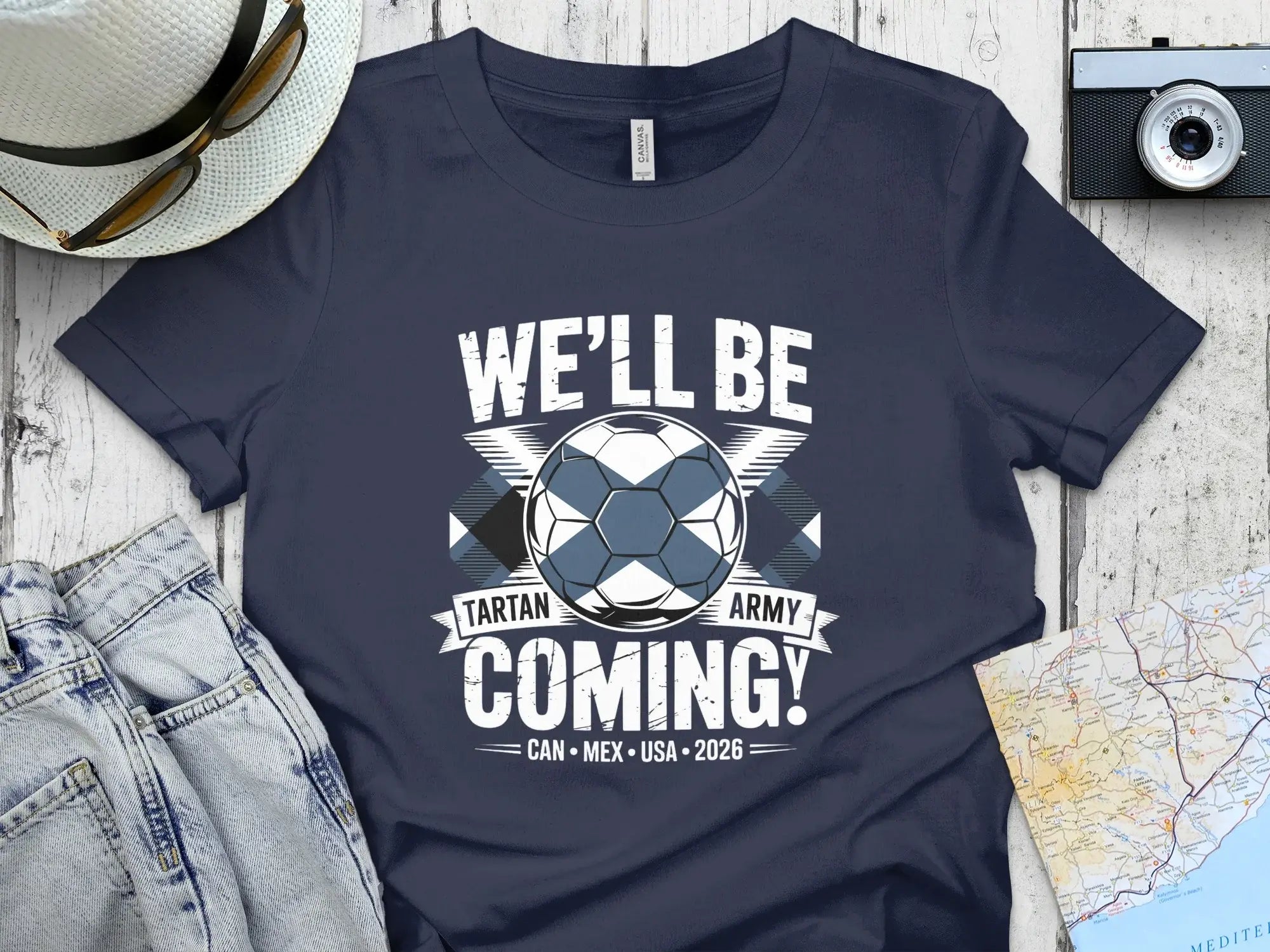 We'll Be Coming Tartan Army CAN MEX USA 2026 Shirt