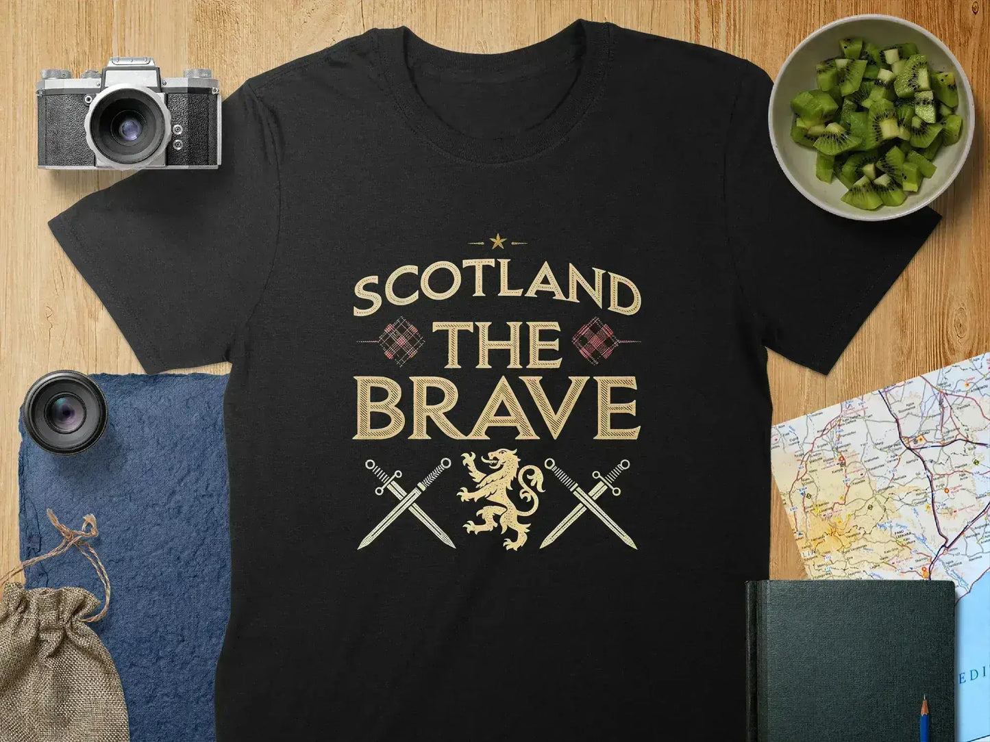 Scotland The Brave Graphic Black Shirt product type