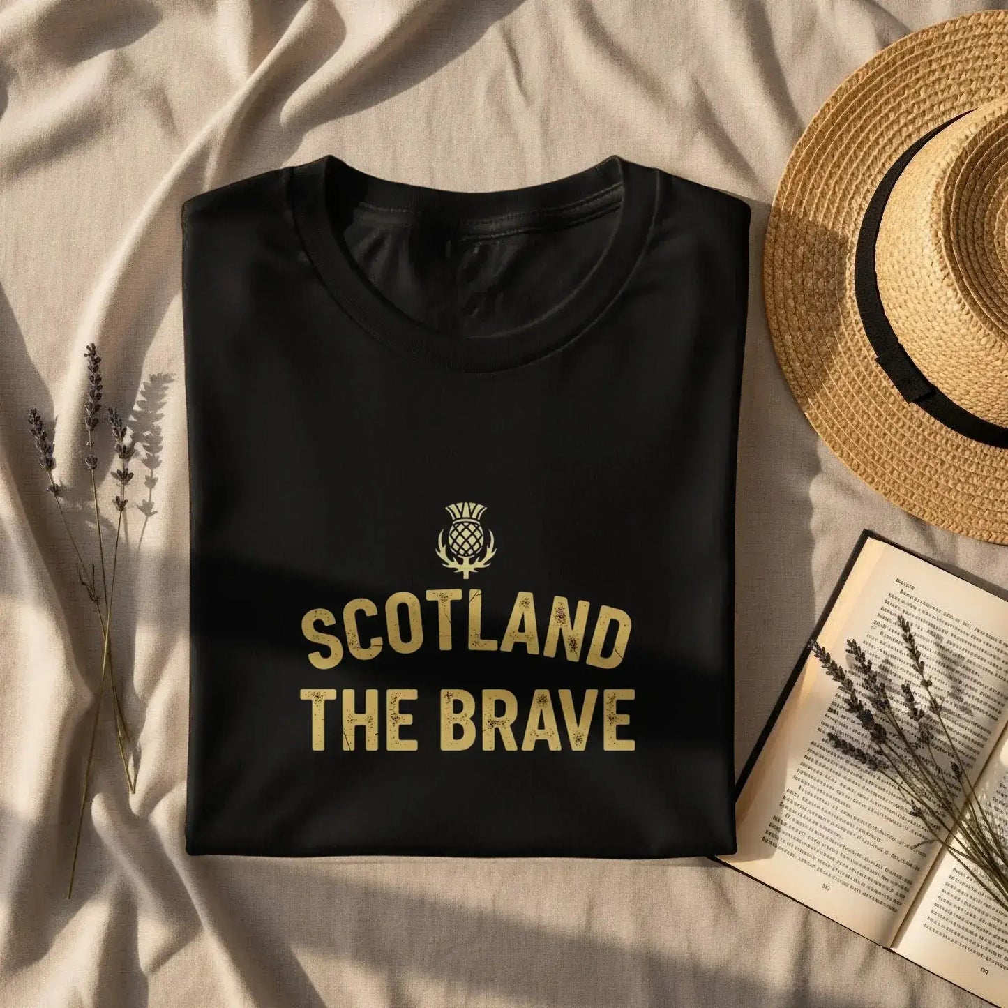 Scotland The Brave Graphic Black T-Shirt product type