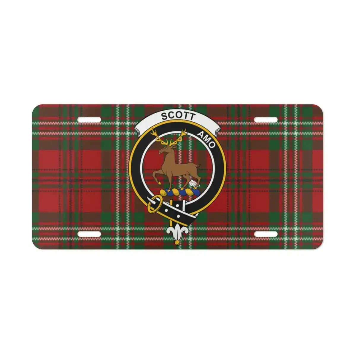 Scott Amo Plaid Reindeer Design License Plate product