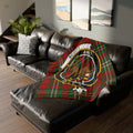 Clan Scott crest tartan throw blanket — lightweight 100% polyester, full design view