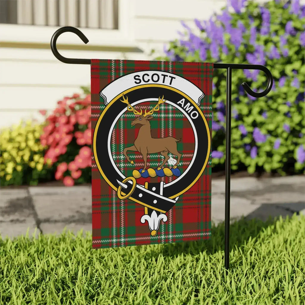 Scott clan crest tartan garden flag — 24.5x32 inch outdoor display