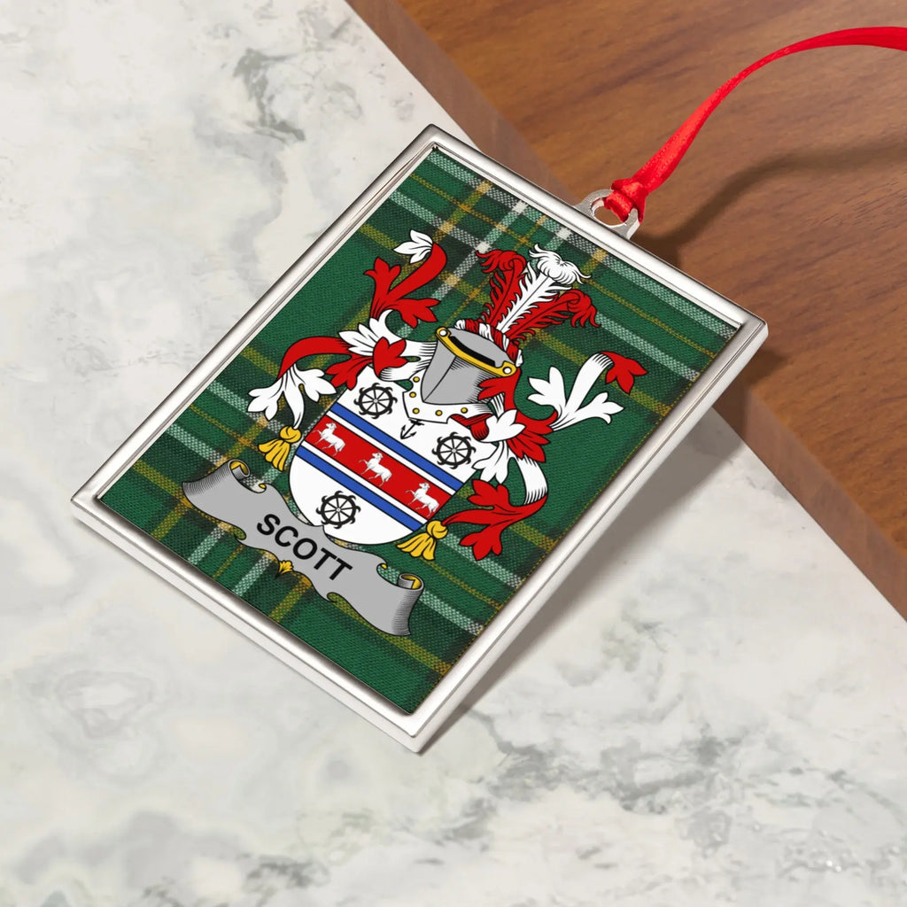Scott Family Crest Plaid Background Rectangular Ornament product
