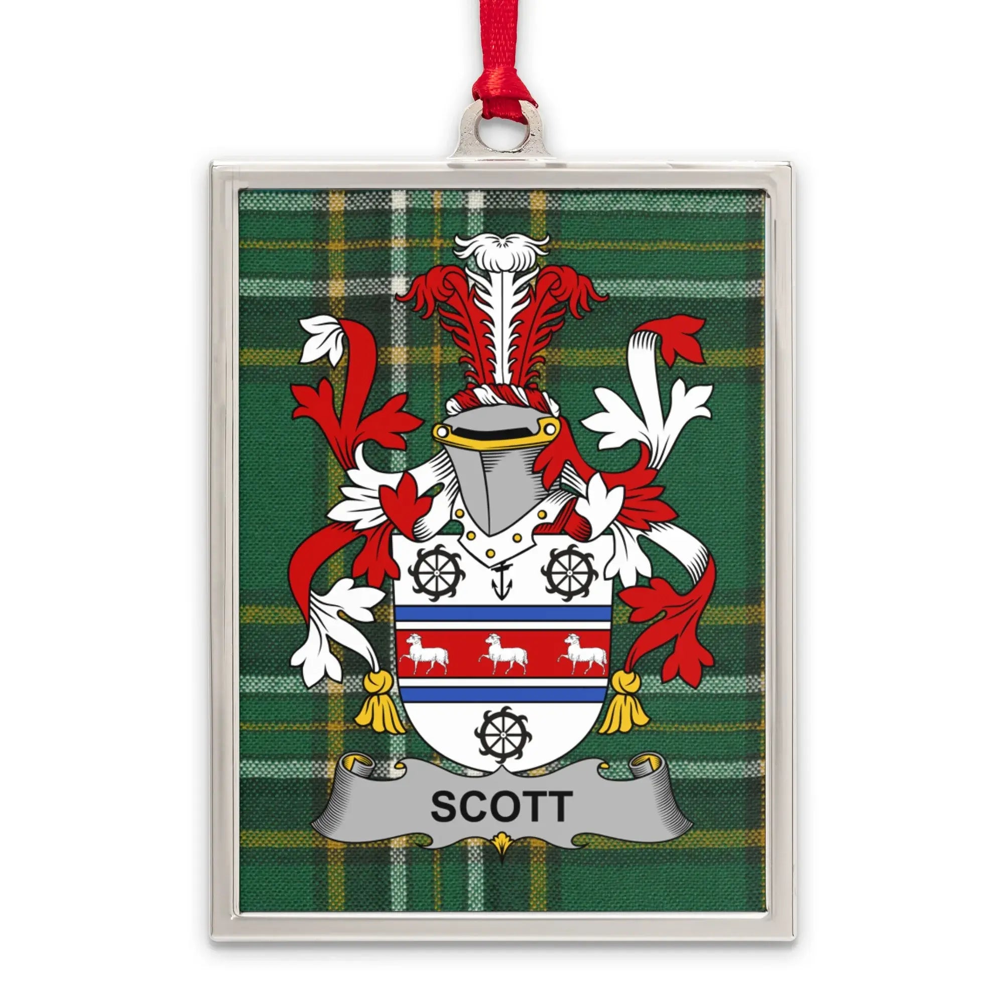 Scott Family Crest on Tartan with Ribbon product type