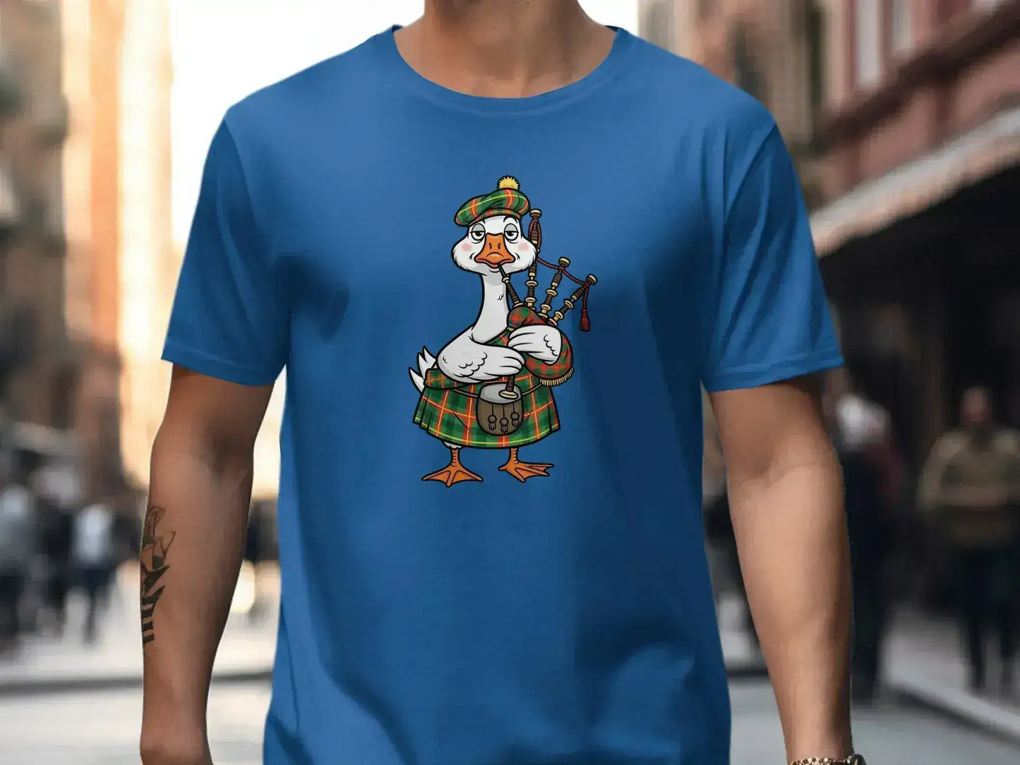 Scottish Duck Playing Bagpipes Graphic T shirt product