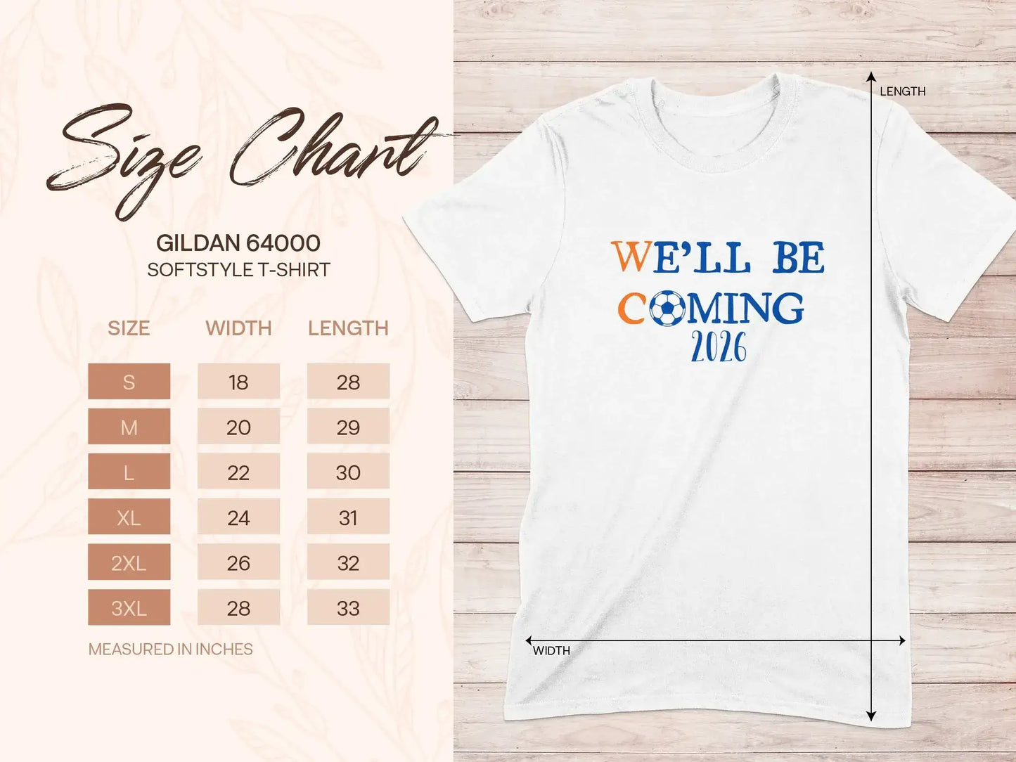 We'll Be Coming 2026 Soccer Themed T-Shirt