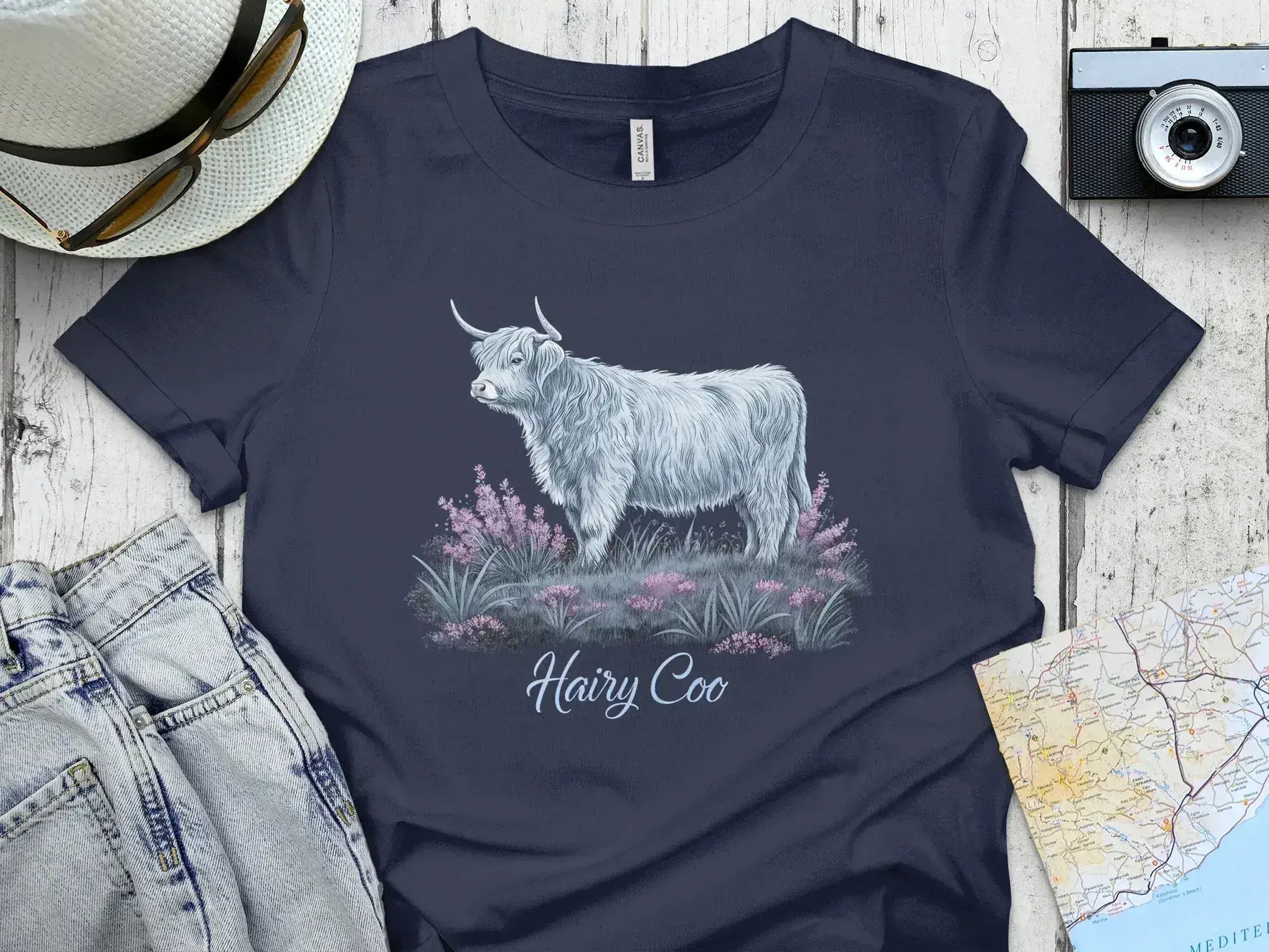 Highland Cow Hairy Coo Graphic Print T-shirt product type
