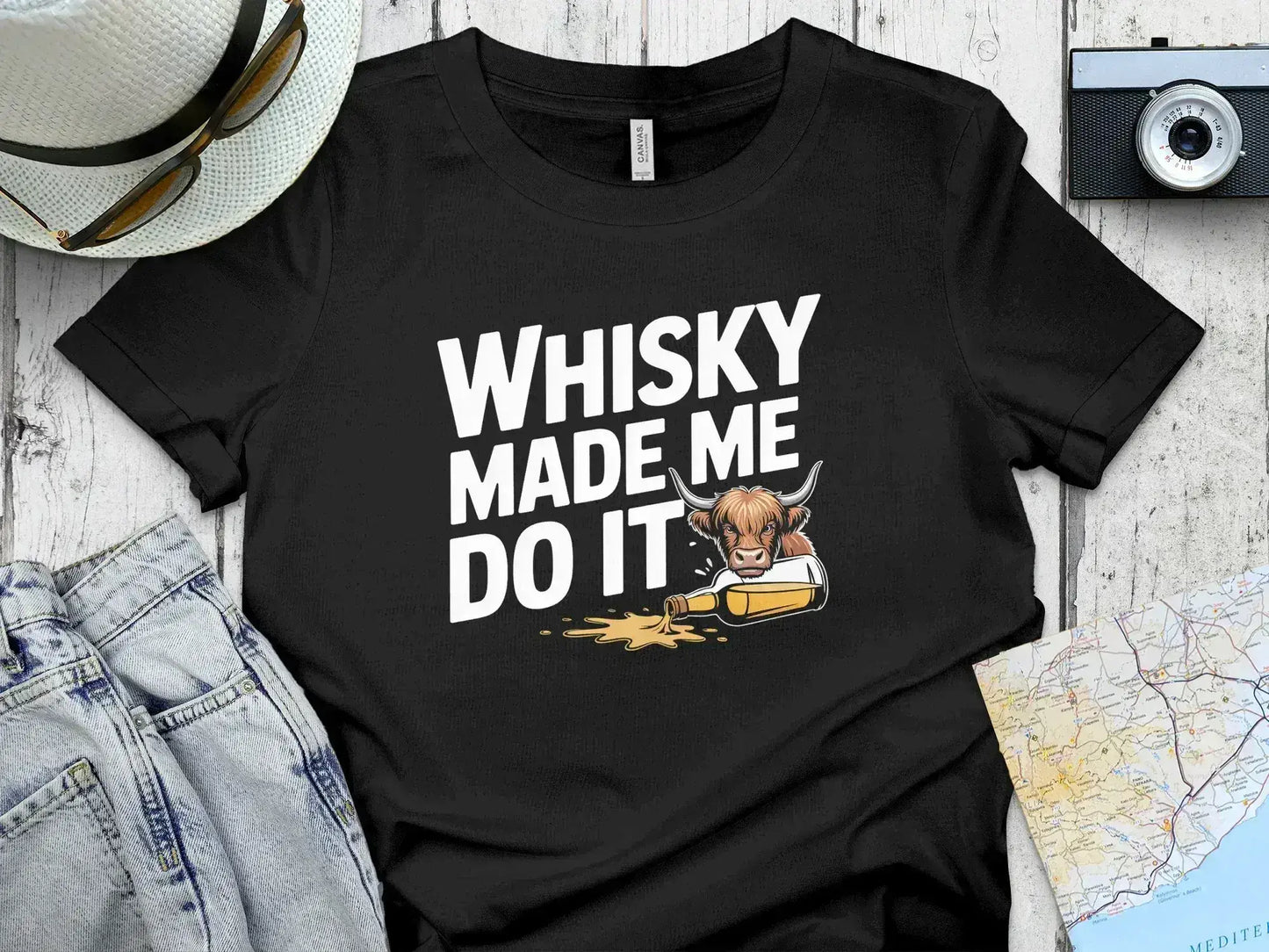 Whisky Made Me Do It Humorous Printed T-shirt product