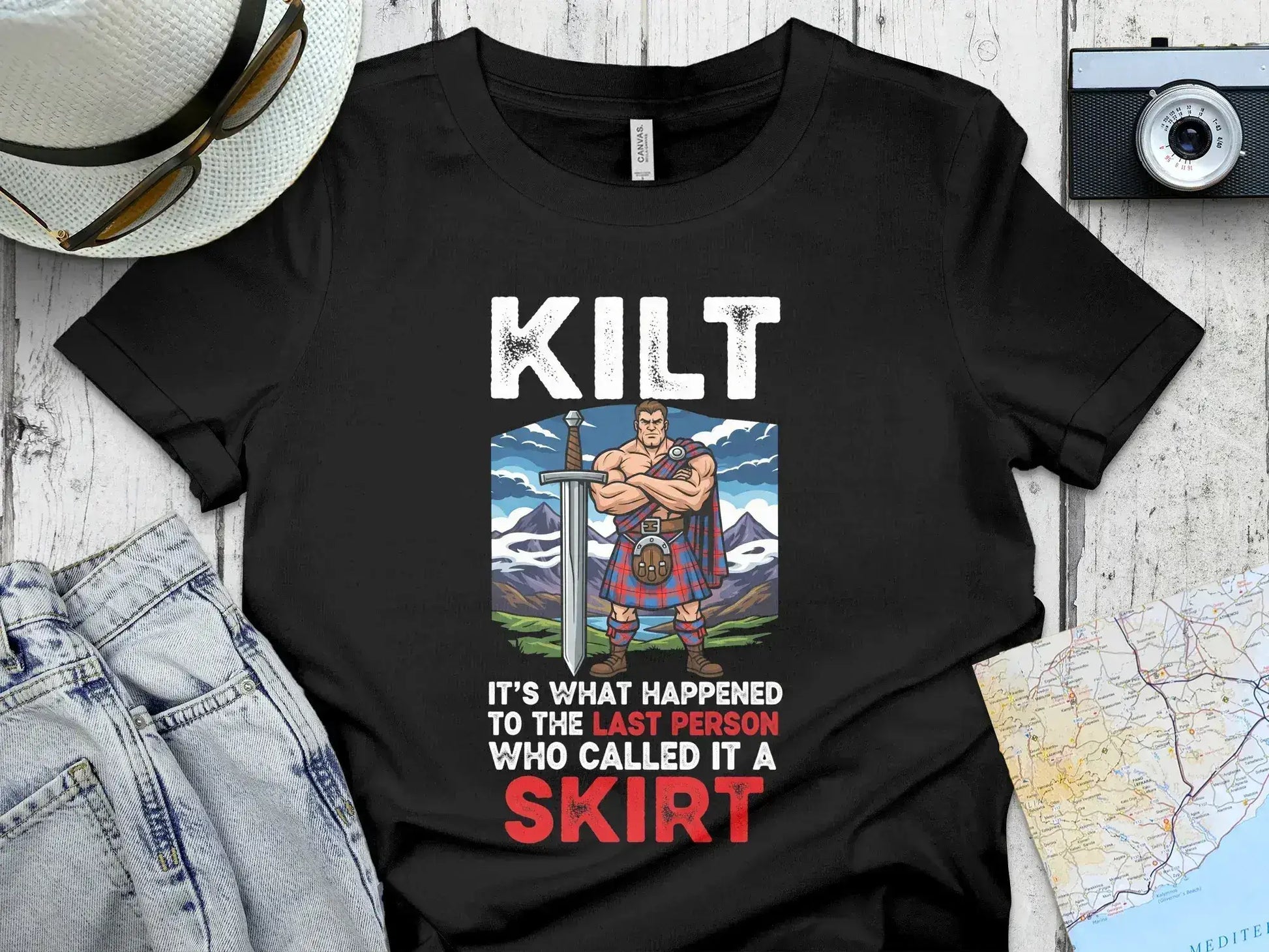 Kilt It's What Happened Funny Graphic T-Shirt product