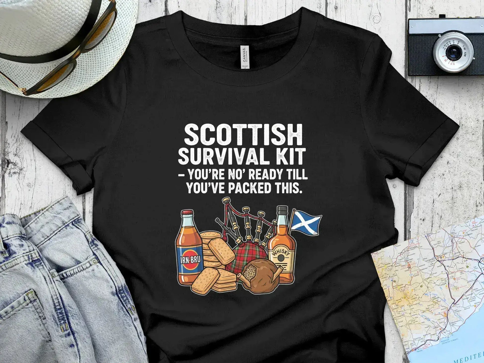 Scottish Survival Kit Graphic T-Shirt Funny Novelty product type