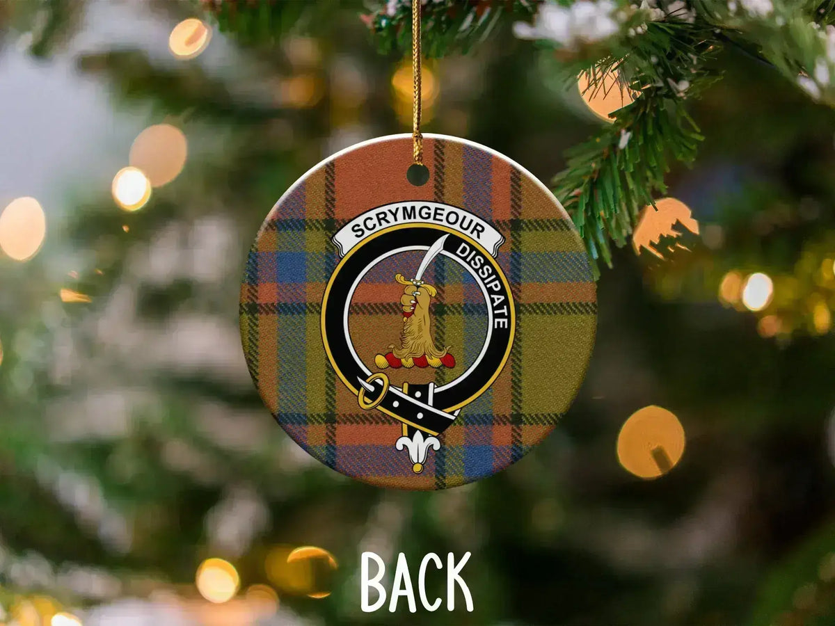 Scrymgeour Clan Crest Tartan Pattern Ornament