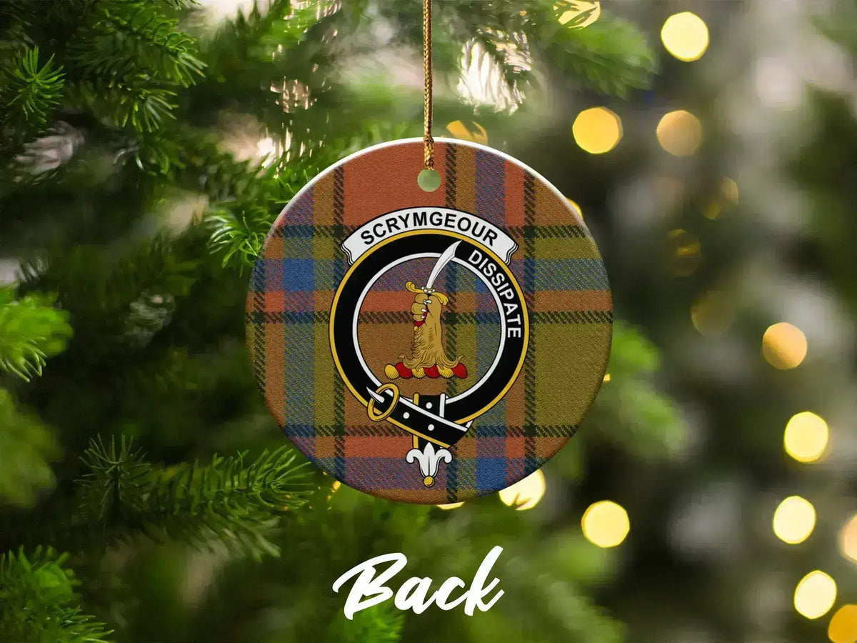 Custom Family Crest Tartan Christmas Ornament