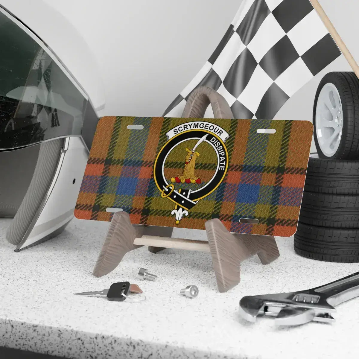 Scrymegour Dispute Tartan License Plate product type