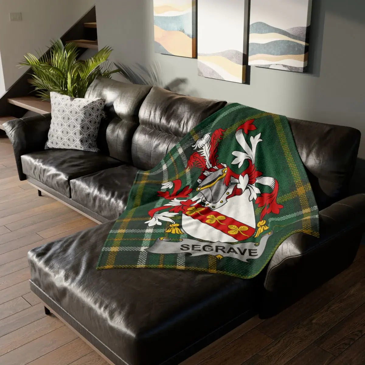 Segrave Coat of Arms Tartan Pattern Throw Blanket