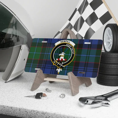 Sempill Keeps Crest Blue Plaid Design License Plate product