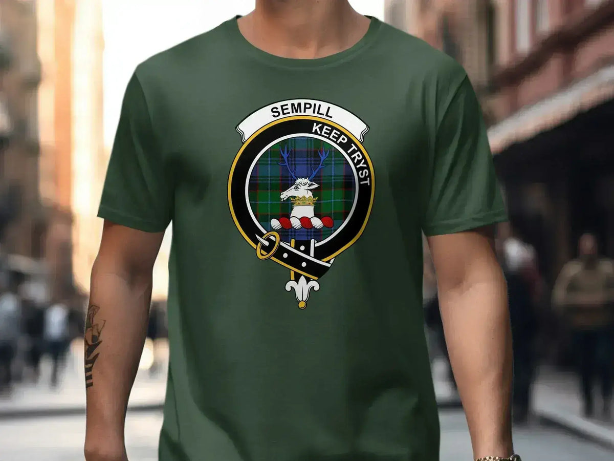 Sempill Keep Tryst Crest Design Teal Shirt
