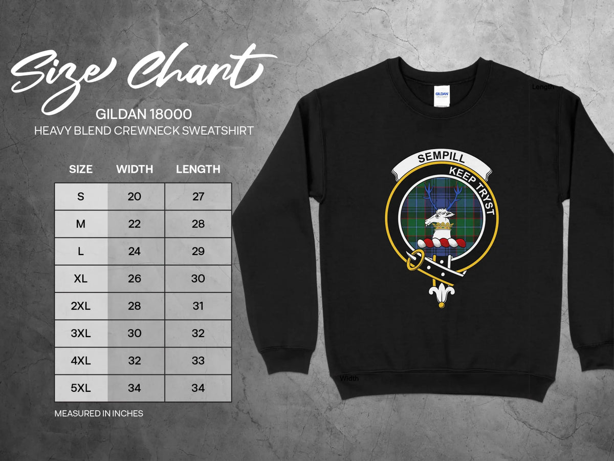 Sempill Keep Tryst Graphic Black Crewneck Sweatshirt