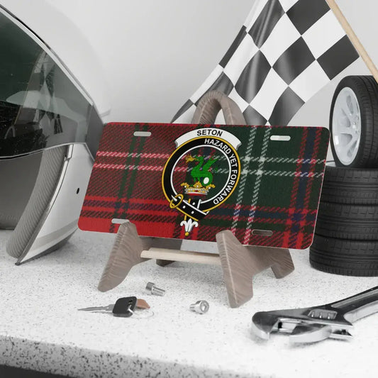 Seton Family Tartan Racing Car License Plate product