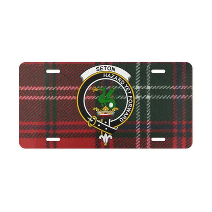 Hazard Yet Forward Plaid License Plate product