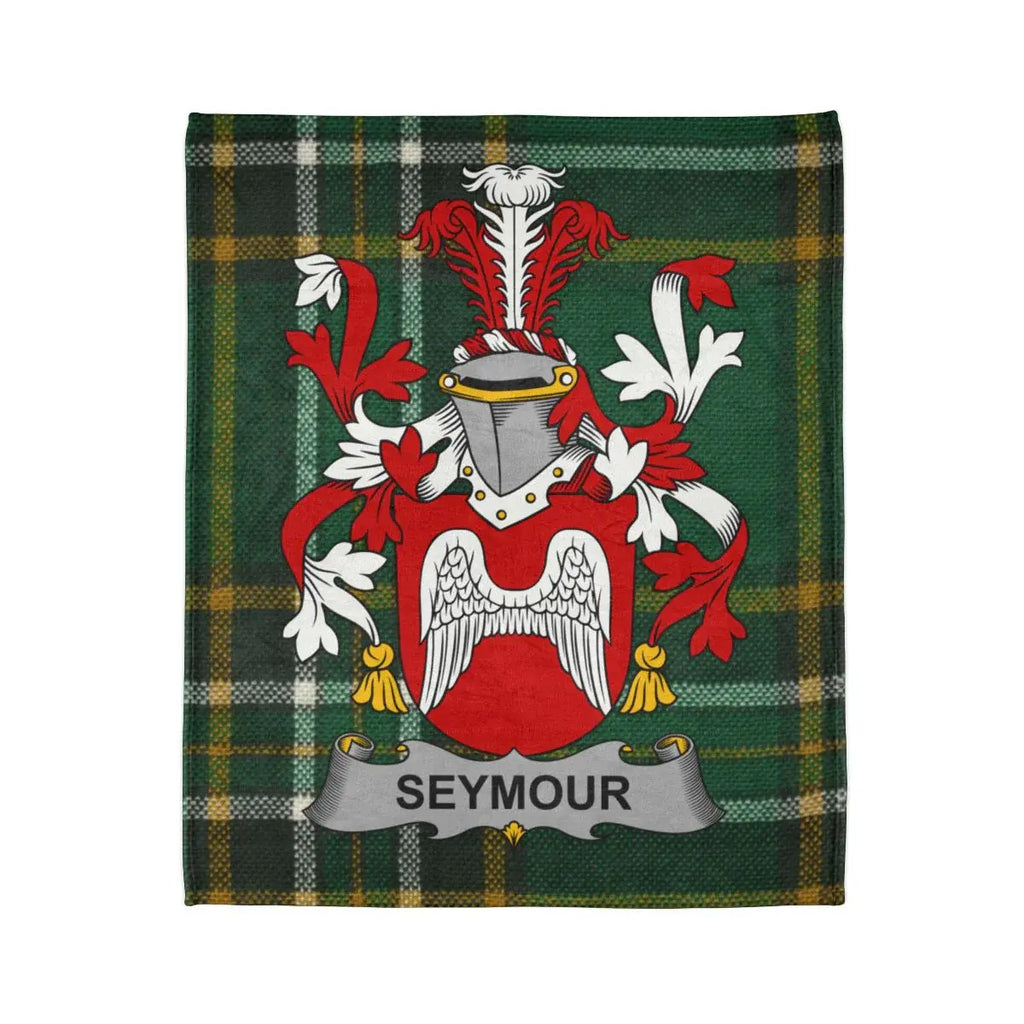 Seymour Family Crest on Tartan Blanket Design