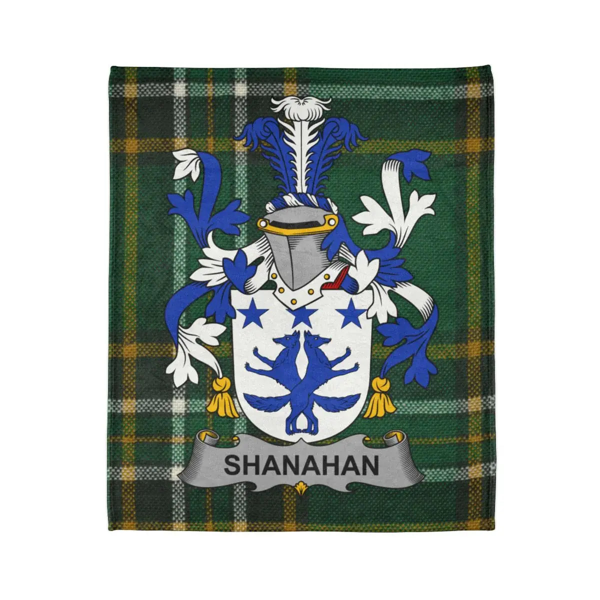 Shanahan Family Crest Tartan Checkered Blanket