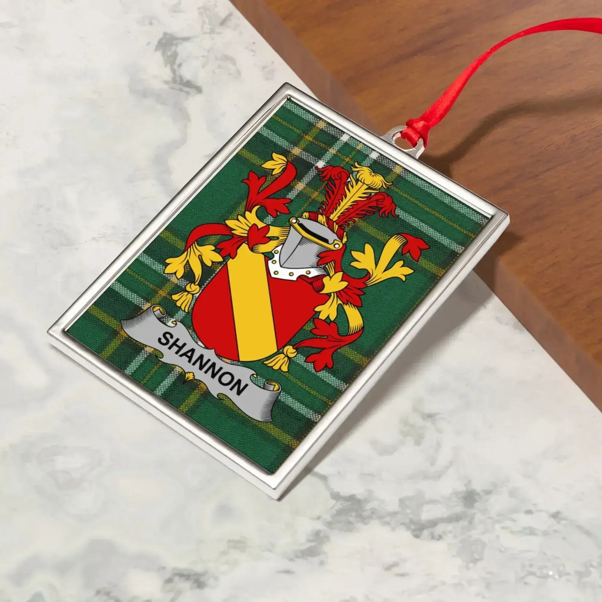 Shannon Family Crest Plaid Christmas Ornament product
