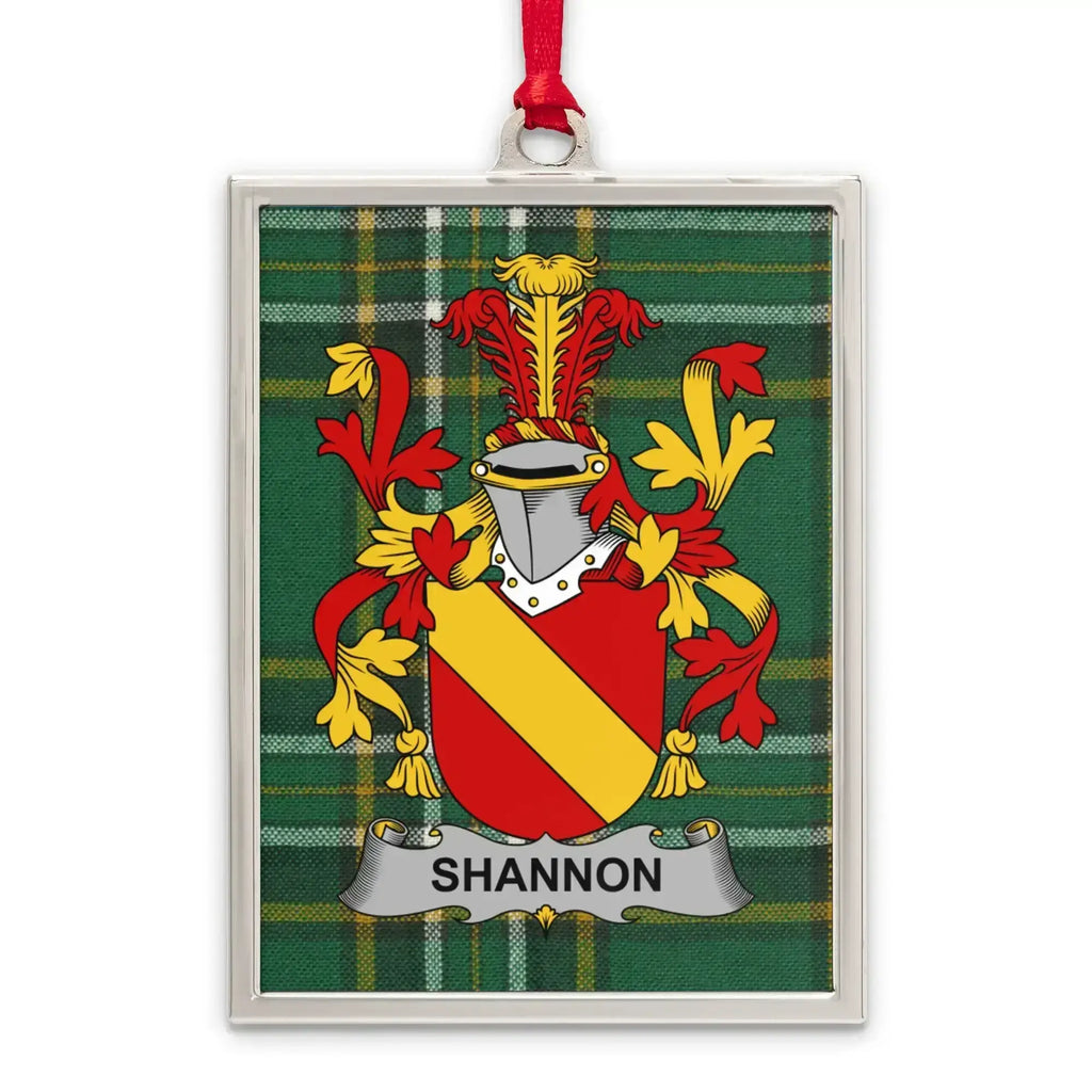 Shannon Coat of Arms Plaid Background Ornament product type