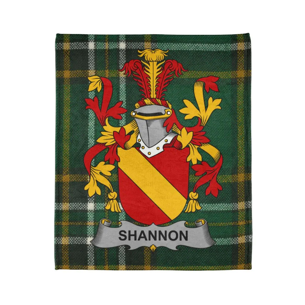 Shannon Family Crest Tartan Background Blanket
