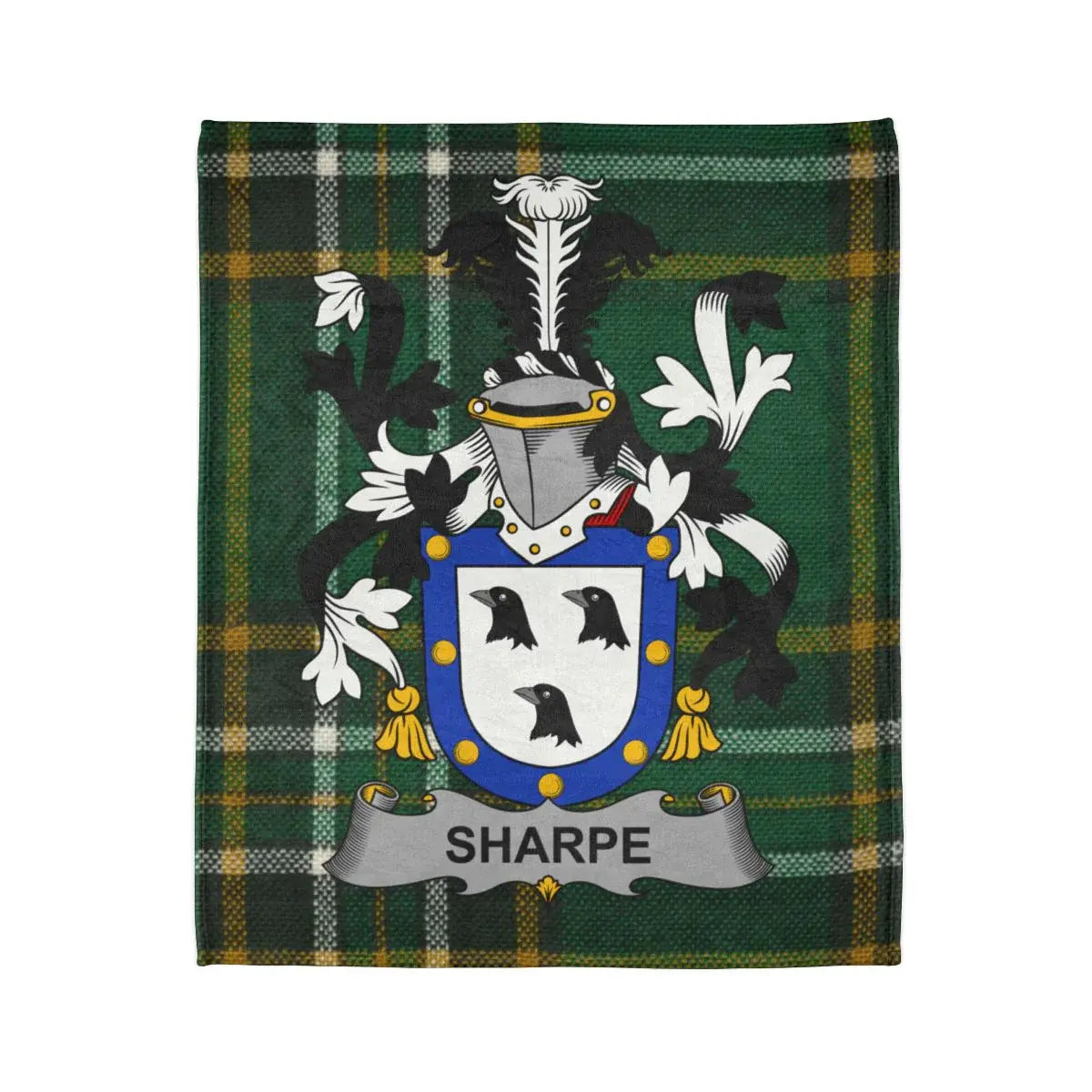 Sharpe Family Crest Tartan Plaid Decorative Blanket