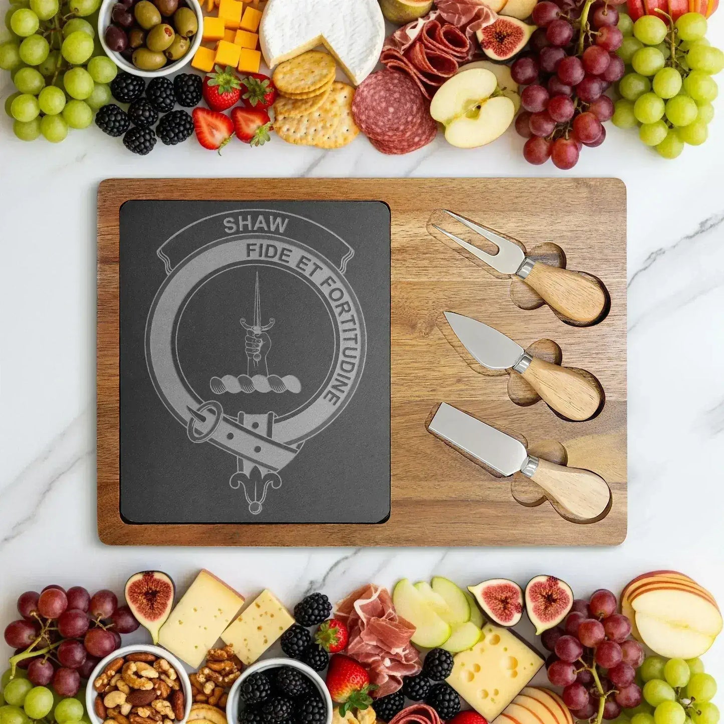 Engraved Shaw Fide Et Fortitudine Cheese Board Product