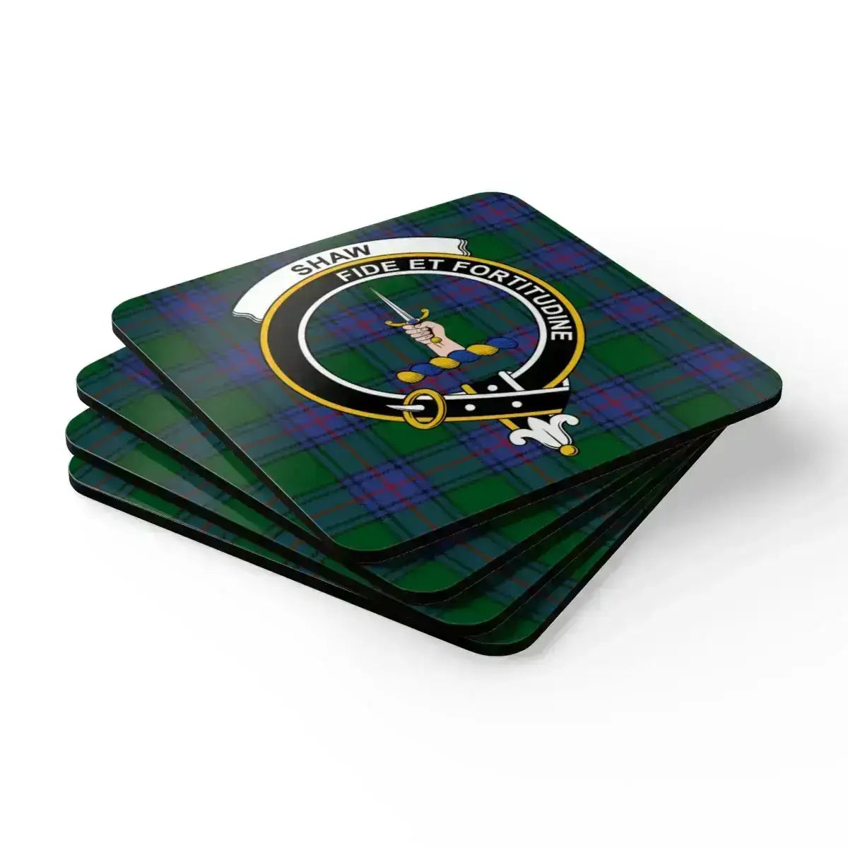 Shaw Family Crest Tartan Coasters Set product type