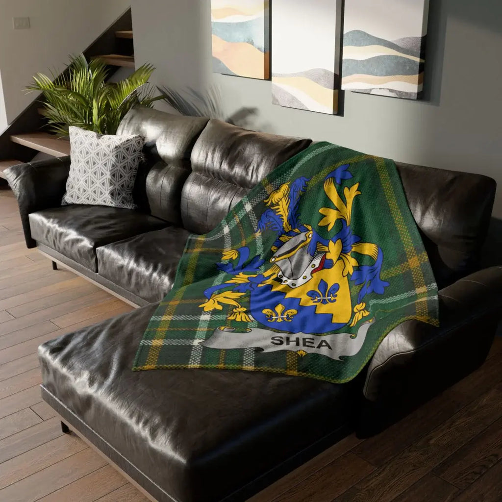 Shea Family Crest Personalized Blanket for Home Decor