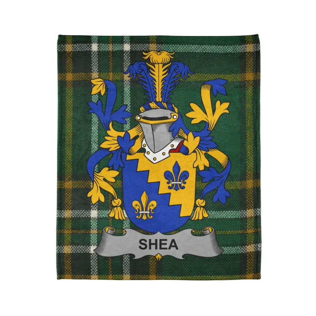 Shea Heraldic Crest Tartan Blanket