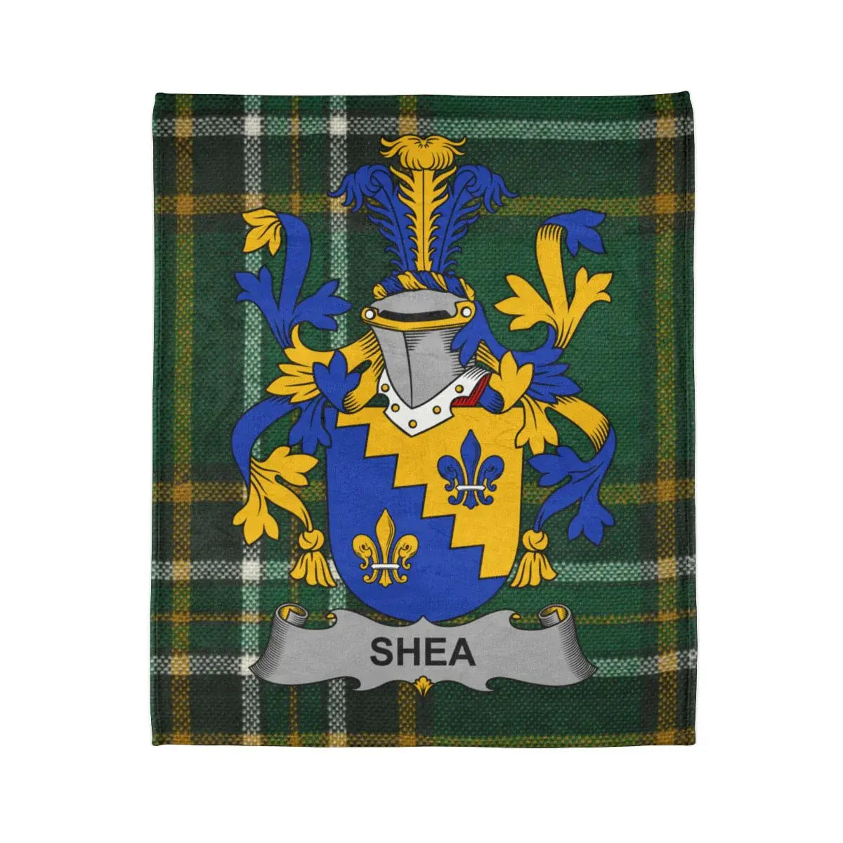 Shea Heraldic Crest Tartan Blanket