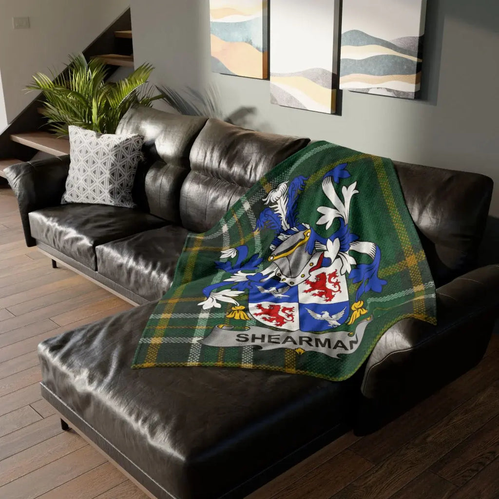 Shearman Family Crest Pattern Blanket for Cozy Home Decor