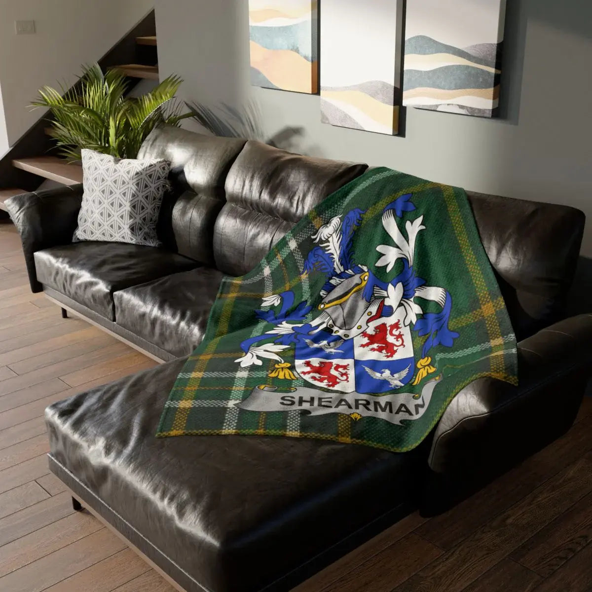 Shearman Family Crest Pattern Blanket for Cozy Home Decor
