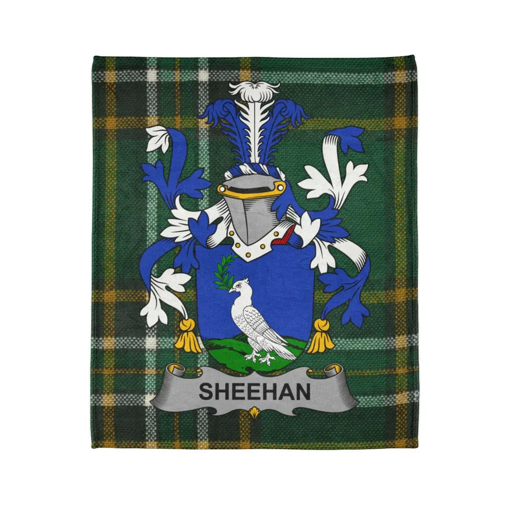 Sheehan Family Crest Tartan Plaid Background Blanket